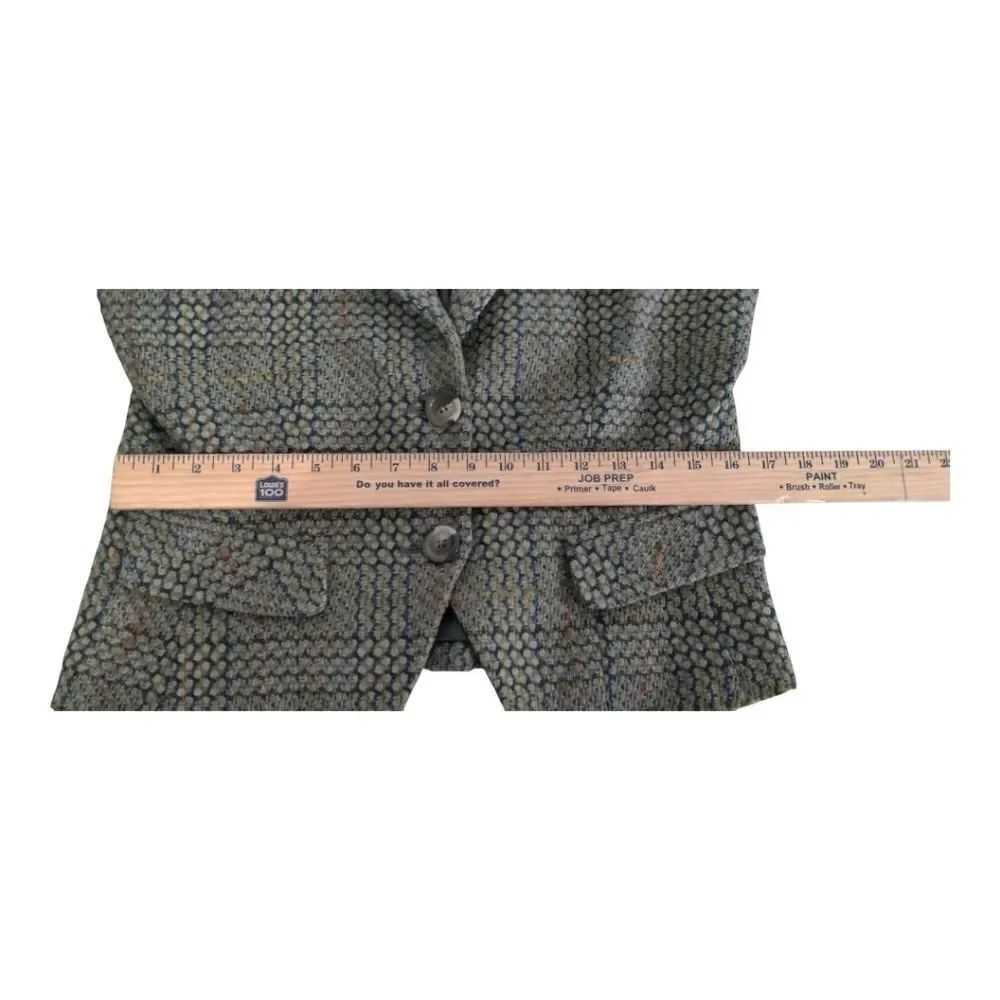 CAbi Green Gray Plaid Classic Blazer Suit jacket Size 8 - Picture 6 of 9